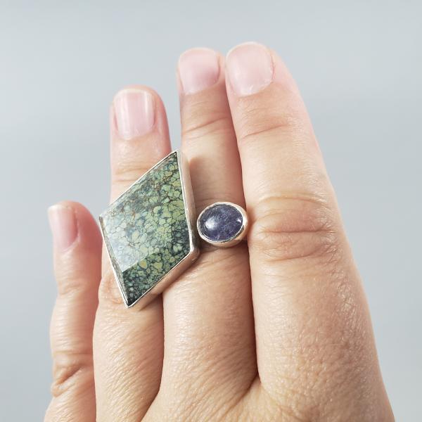 Wraparound Ring w/ Turquoise and Iolite picture