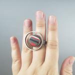 Circle Ring w/ Striped Fordite