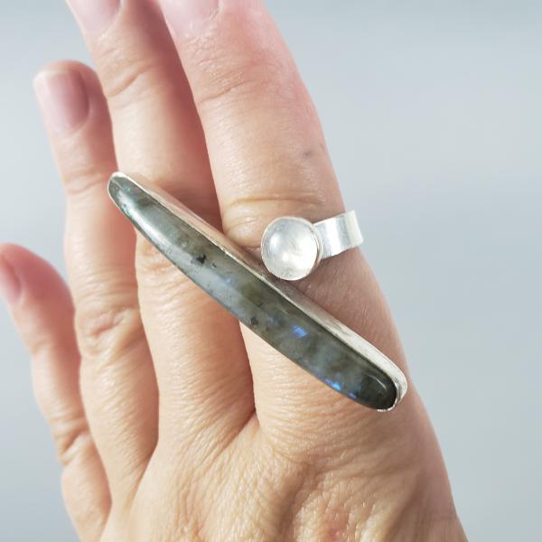 Wraparound Ring w/ Labradorite and Moonstone picture