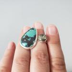 Wraparound Ring w/ Turquoise and Pyrite