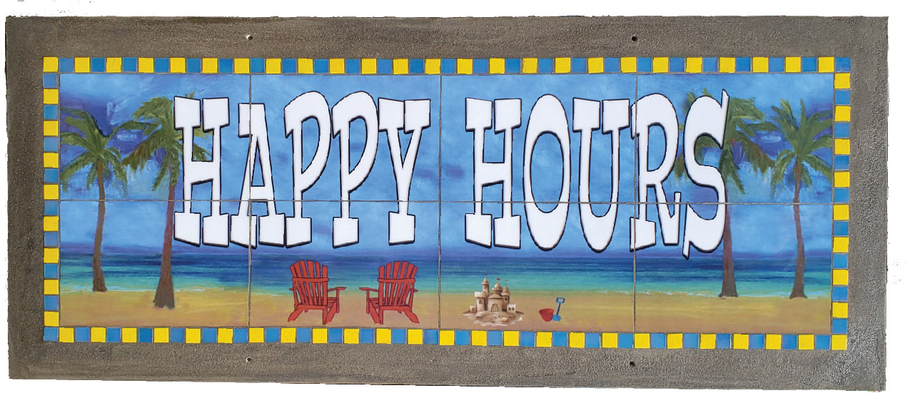 Happy Hours - Never Fade Sign for Home or Patio picture