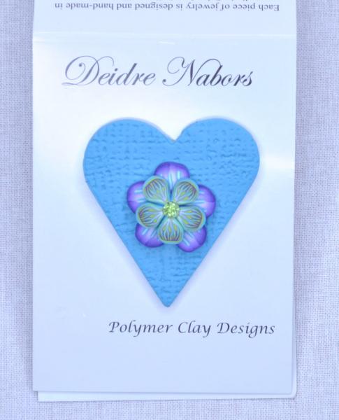 Turquoise Heart/Flower Pin