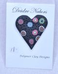 Black/Multi-colored Heart Pin