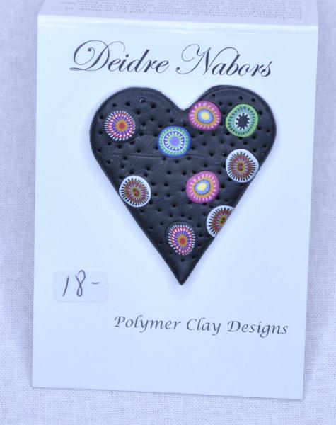 Black/Multi-colored Heart Pin picture