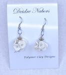 White Ruffle Earrings