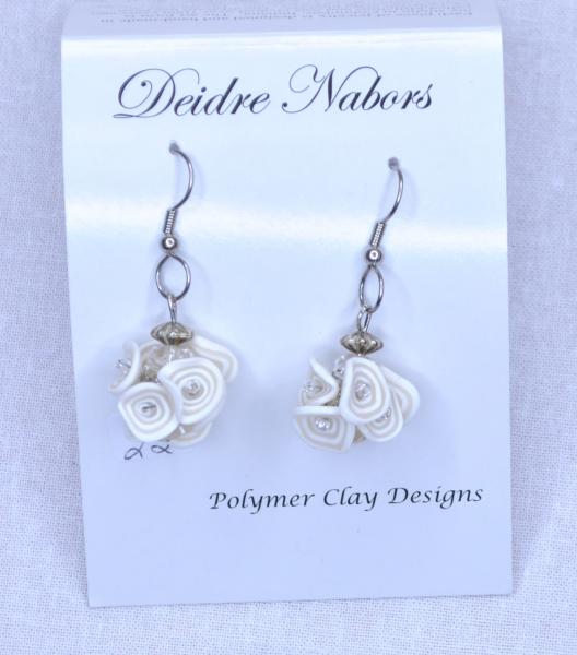 White Ruffle Earrings picture