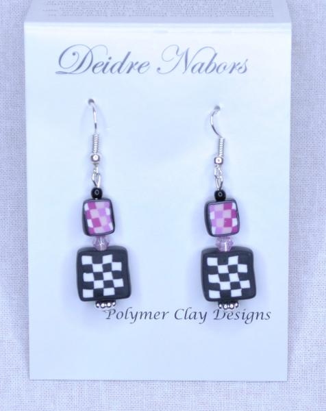 Pink/Black Earrings