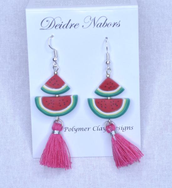 Watermelon/Tassel Earrings picture