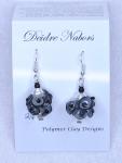 Black and White Ruffle Earrings