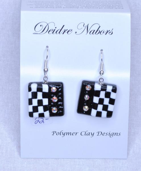 Black/White Checkerboard Earrings picture