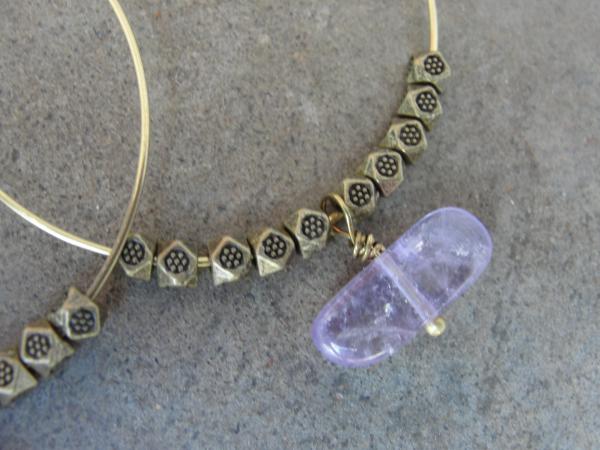 Purple Amethyst Hoop Earrings