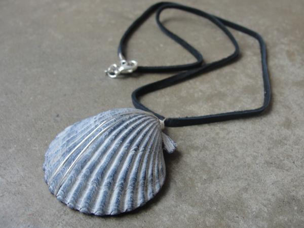 Seashell Wire Wrapped Leather Necklace picture