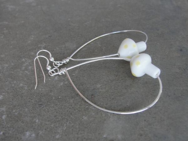 Sterling Silver Mushroom Hoop Earrings picture