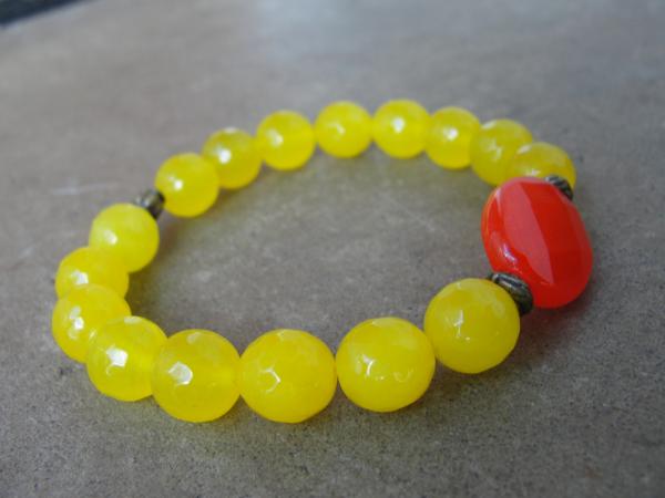 Yellow and Orange Beaded Bracelet picture