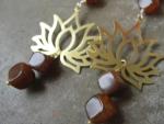 Brass Lotus Earrings.