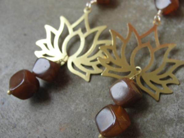 Brass Lotus Earrings.