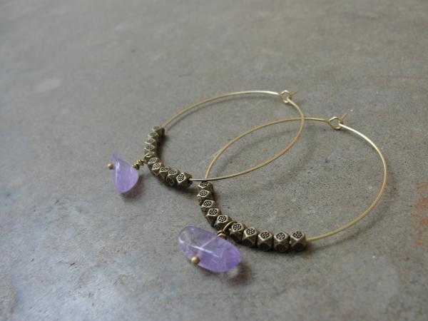 Purple Amethyst Hoop Earrings picture