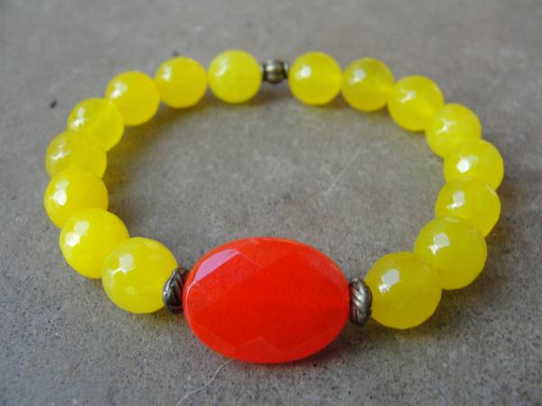 Yellow and Orange Beaded Bracelet