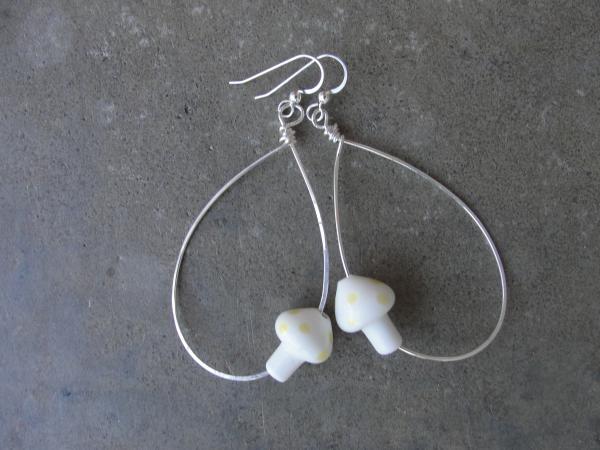 Sterling Silver Mushroom Hoop Earrings picture