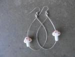 Sterling Silver Mushroom Hoop Earrings