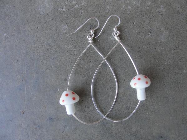 Sterling Silver Mushroom Hoop Earrings picture