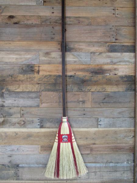 Ohio State Broom With Barnwood Handle