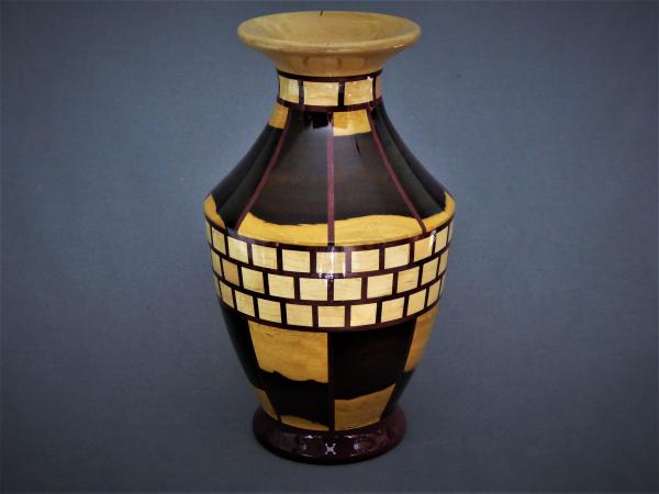 #763 Staved, segmented vase.