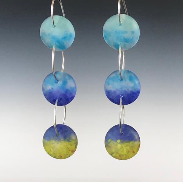 Three Drop Art Glass Earrings