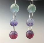 Three Drop Art Glass Earrings