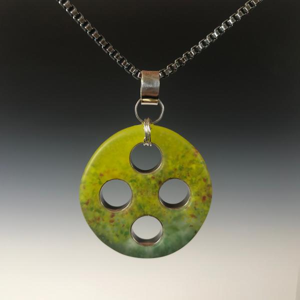 Four Hole Pendant in chartreuse