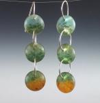 Three Drop Art Glass Earrings