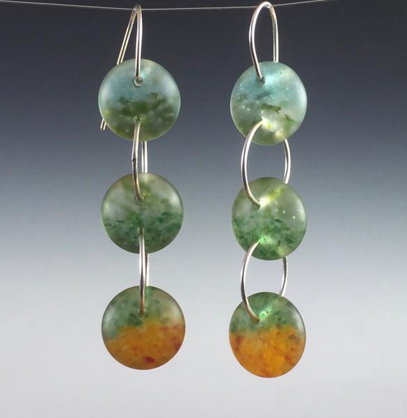 Three Drop Art Glass Earrings picture