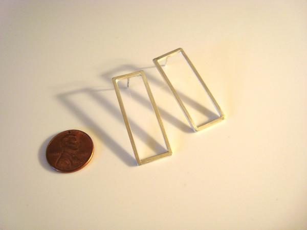 Sterling Silver Square Wire, Rectangular Earrings picture