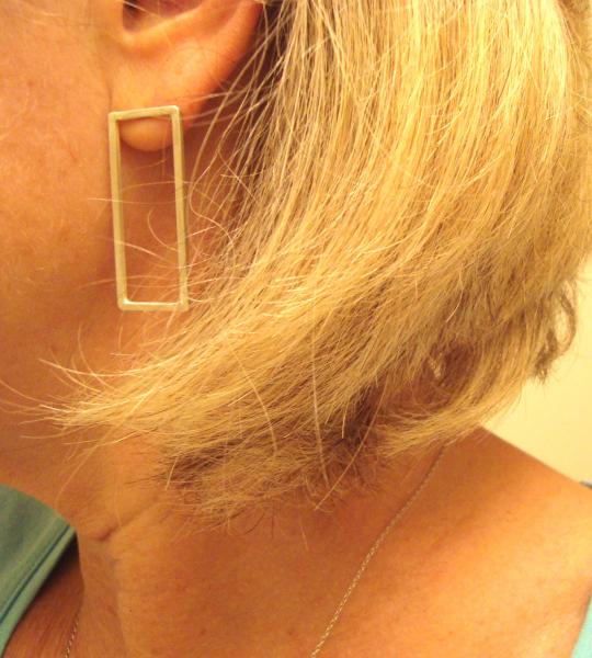 Sterling Silver Square Wire, Rectangular Earrings picture