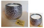 Hammered Silver Ceramic 2 Wick Candle - 28 oz