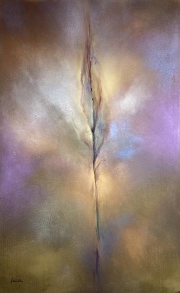 Solitary Tree with Gold