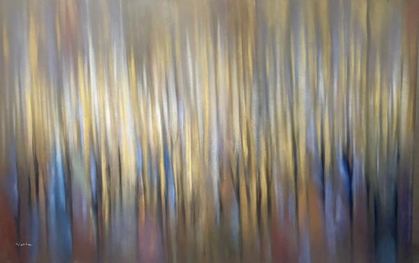 The Spaces Between Trees with Gold and Blue