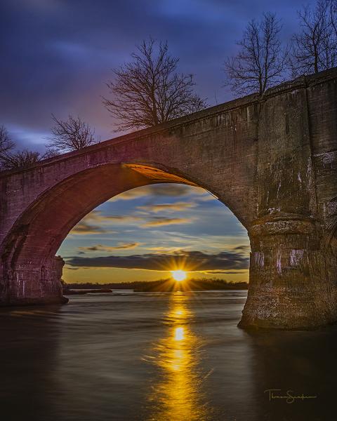 Sunset on Old Streetcar Bridge