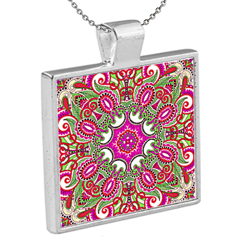 Pink Paisley Pendant with Chain picture