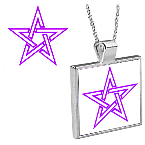 Pink Pentagram Pendant with Chain