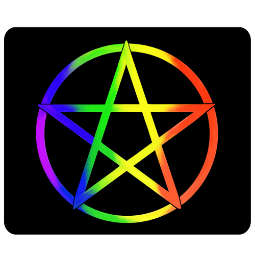 Rainbow Pentagram Mousepad