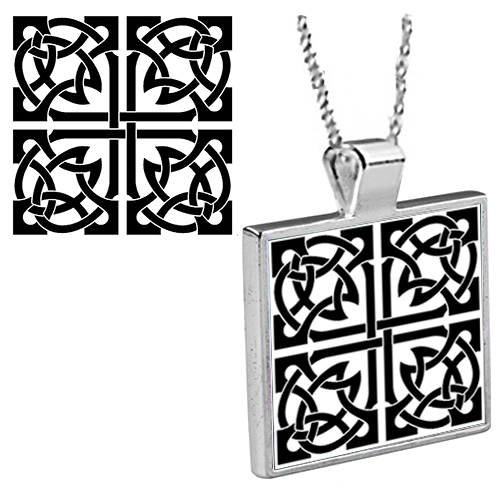 Celtic Square Pendant with Chain