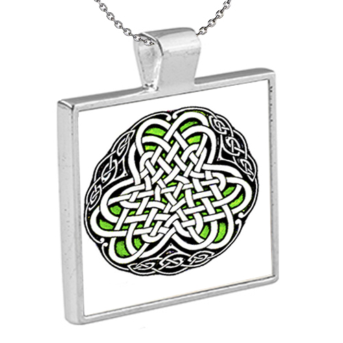Iris Celtic Knot Pendant with Chain