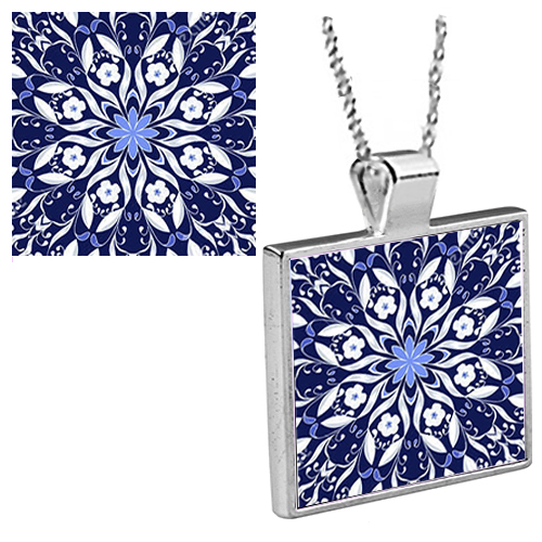 Blue Delft Pendant with Chain picture