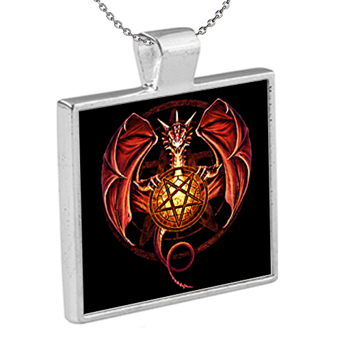 Dragon Pentagram Pendant with Chain
