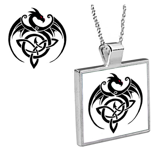 Dragon Tattoo Pendant with Chain