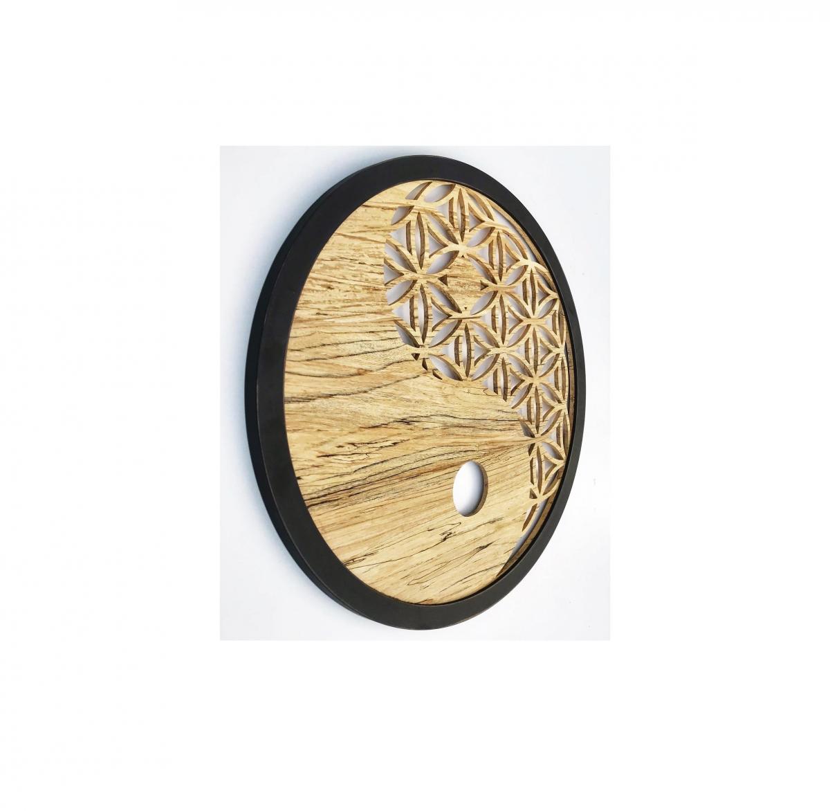 Large Hand Cut Yin Yang - Spalted Maple picture