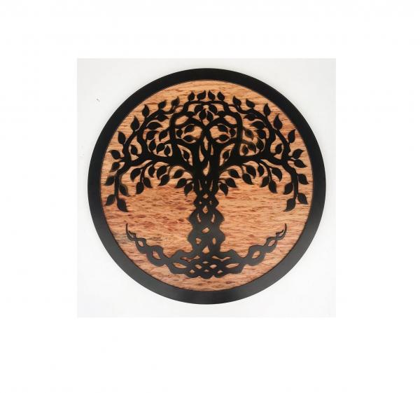 Large Hand Cut Tree on Birdseye Red Oak picture