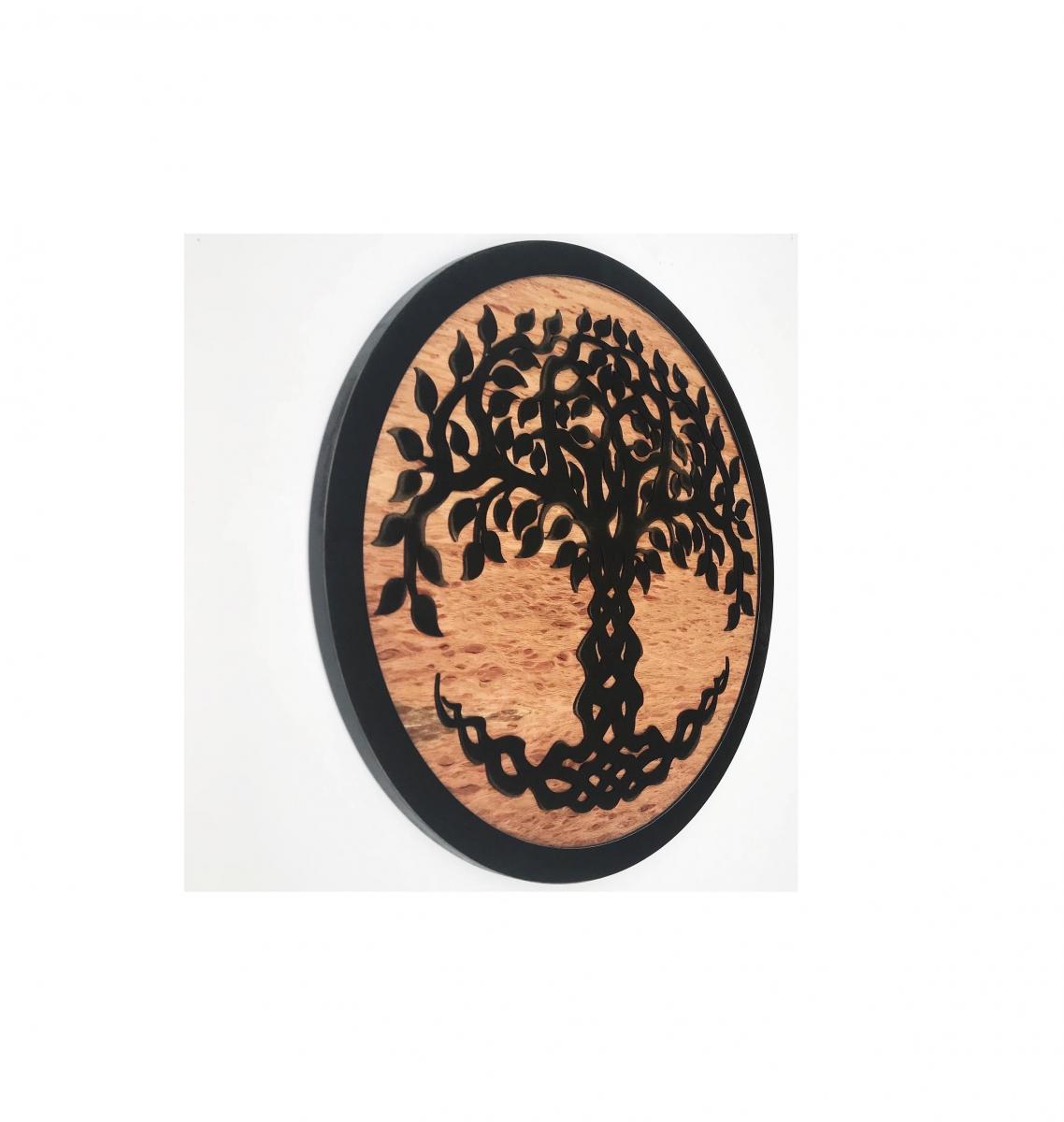 Large Hand Cut Tree on Birdseye Red Oak picture