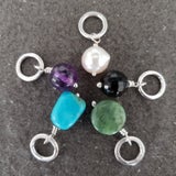Set of 5 Sterling Silver Stitch Markers for Knitting